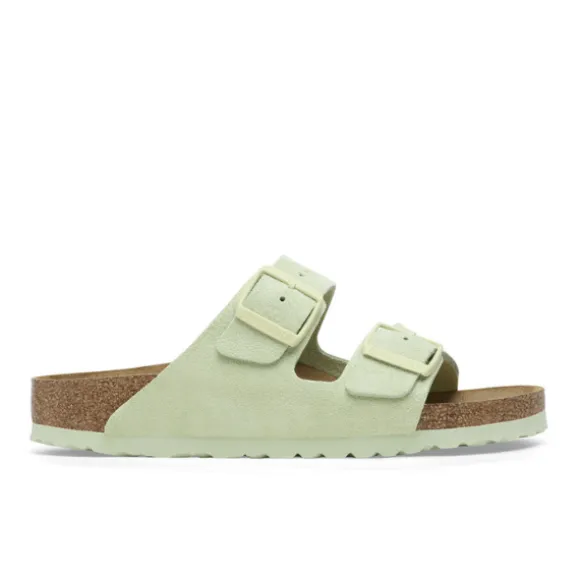 Birkenstock Women's Arizona Soft Footbed Suede Leather Green/Lime