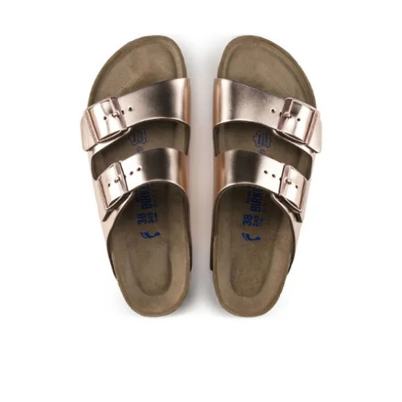 Birkenstock Women's Arizona Soft Footbed Leather White Copper