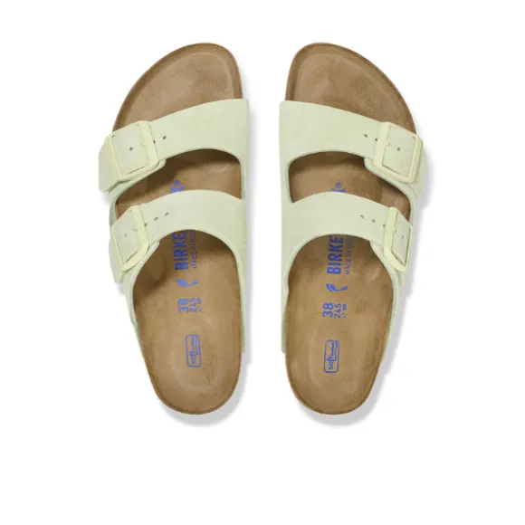 Birkenstock Women's Arizona Soft Footbed Suede Leather Green/Lime