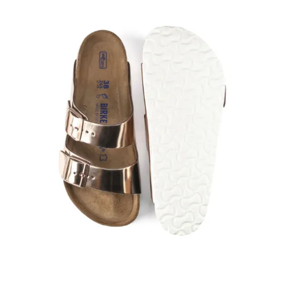Birkenstock Women's Arizona Soft Footbed Leather White Copper