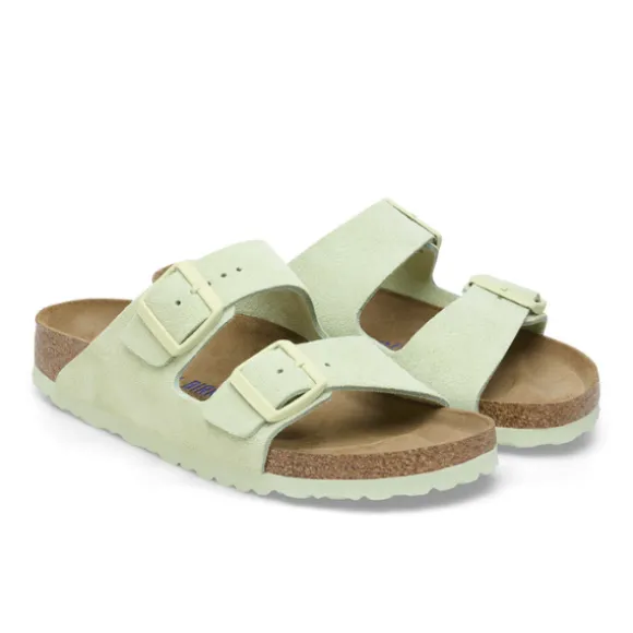 Birkenstock Women's Arizona Soft Footbed Suede Leather Green/Lime