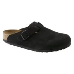 Birkenstock Women's Boston Soft Footbed Suede Leather Black