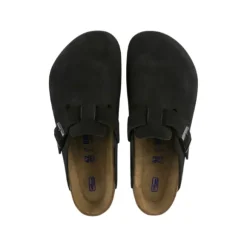 Birkenstock Women's Boston Soft Footbed Suede Leather Black