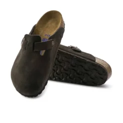 Birkenstock Women's Boston Soft Footbed Suede Leather Mocha