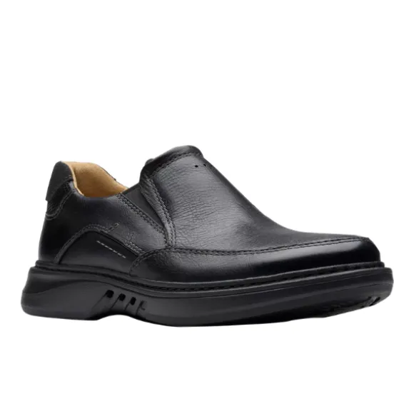 Clarks Men's Un Briley Step Leather Wide Black