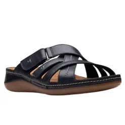 Clarks Women's Cecily Slide Leather Wide Black