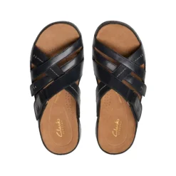 Clarks Women's Cecily Slide Leather Wide Black