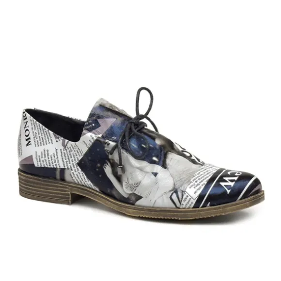 Django & Juliette Women's Kotty News Print Leather