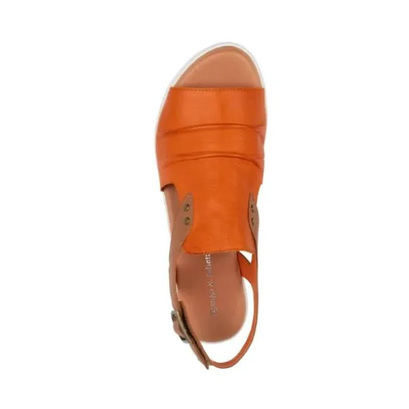 Django & Juliette Women's Madis Orange/Dark Tan Leather