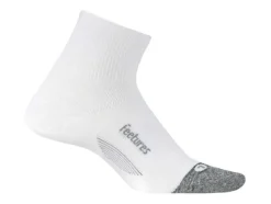 Feetures Unisex Elite Light Cushion Crew White Quarter