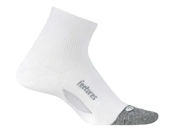 Feetures Unisex Elite Light Cushion Crew White Quarter