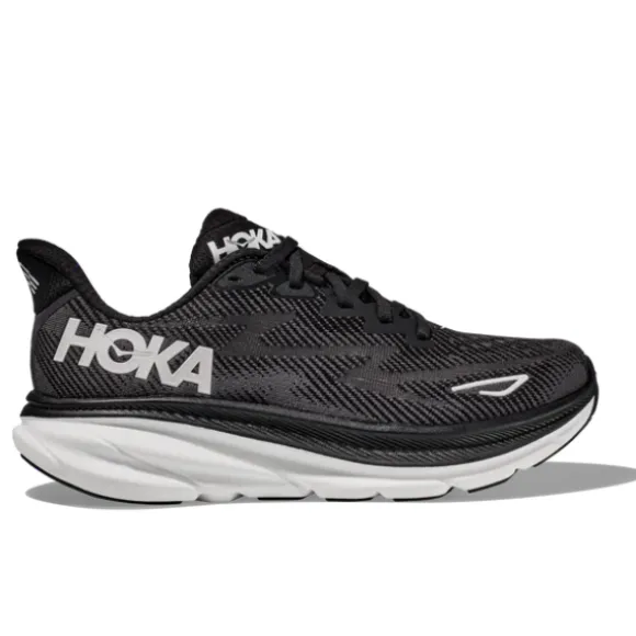 HOKA Men's Clifton 9 Wide Black/White