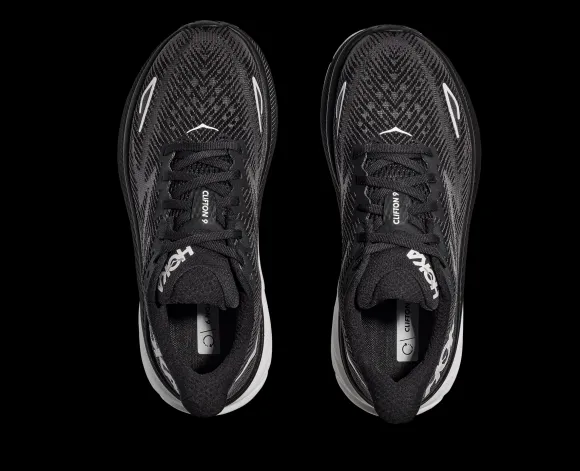 HOKA Men's Clifton 9 Wide Black/White