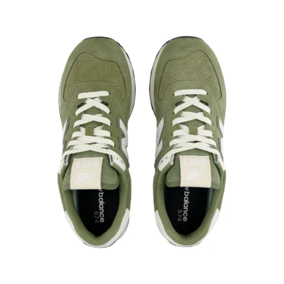 New Balance Unisex's 574 New Green/White