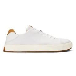 Olukai Men's Lae‘ahi Lī ‘Ili Leather Sneaker White